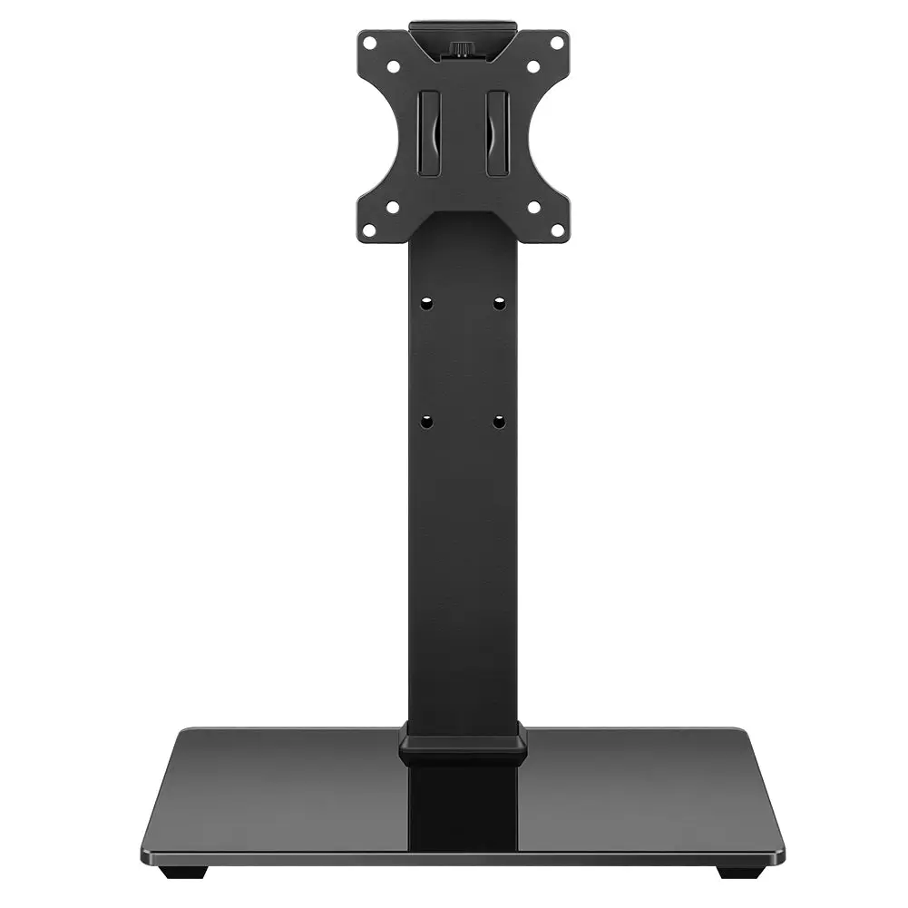 Universal TV Stand - Table Top Television Stand for 13-32 inch LED LCD TVs, 45-Degree Height Adjustable Swivel Mount, Tempered Glass Base, Anti-slip Base Pads, Effortless Assembly