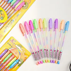 Multi-Color Glitter Gel Pens Set, Fine Tip Rainbow Gradient Pens for Highlighting & Writing, Office & Classroom Use, 6pcs/12pcs