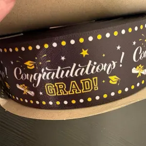 1.5” Congratulations GRAD Satin Ribbon - 50 yards