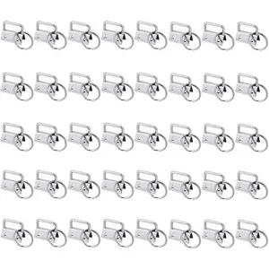 60 Pack Key Fob Hardware 1 inch, Keychain for Making Key Chains (Silver)
