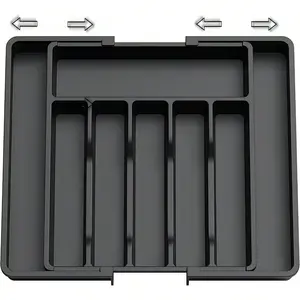 1pc Multifunctional Expandable Drawer Organizer With Adjustable Trays, Used For Organizing Silverware, Cutlery, And Knives With Drawer Dividers, For Kitchen Storage, Kitchen Utensil Accessories