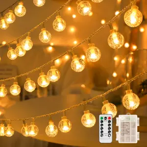 Pubsop 80LED Mini Globe String Lights, Outdoor String Lights with Remote Timer, 8 Lighting Modes, Battery Operated, 39FT Long, Indoor and Outdoor Decor for Bedroom, Christmas Party, Tent, and Patio christmas  lights