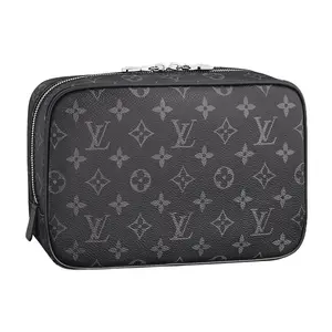 Louis Vuitton Monogram Eclipse Canvas Clutch Toiletry Bag – Unisex Large Black