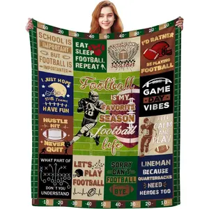 Football Blanket Gifts for Boys Men Sport Lovers,Soft Warm Sport Blankets and Throws Outdoor,Unique Football Gifts for Team 50"x40"