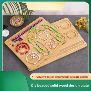Wooden Bead Board Solid Wood Bead Board DIY Bracelet Anklet Solid Wood Pearl Board Bracelet Design Bamboo Bead Board