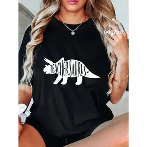 100% Cotton Teachersaurus Like A Normal Teacher Awesome Dinosaur Teacher T-Shirt