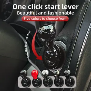 Car Push Start Button Cover, Start Engine Button Cover, Metal Push To Start Accessories, One Click Start Lever, Car Interior Accessories