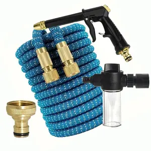 High Pressure Car Wash Tool with Soft Hose, 3x Extendable Water Gun for Garden Irrigation, Durable Cleaning Accessory, Car Wash Equipment