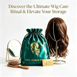 Satin Storage Pouches for Multiple Hair Pieces Soft Silky Drawstring Organizers for Extensions, Bundles, Styling Tools, Business Gift Containers