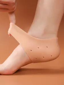1 Pair Silicone Heel Protector Pads - Gel Heel Cushion Sleeve for Cracked Heel Repair, Callus Removal - Unscented Moisturizing Foot Care Guards for Women and Men