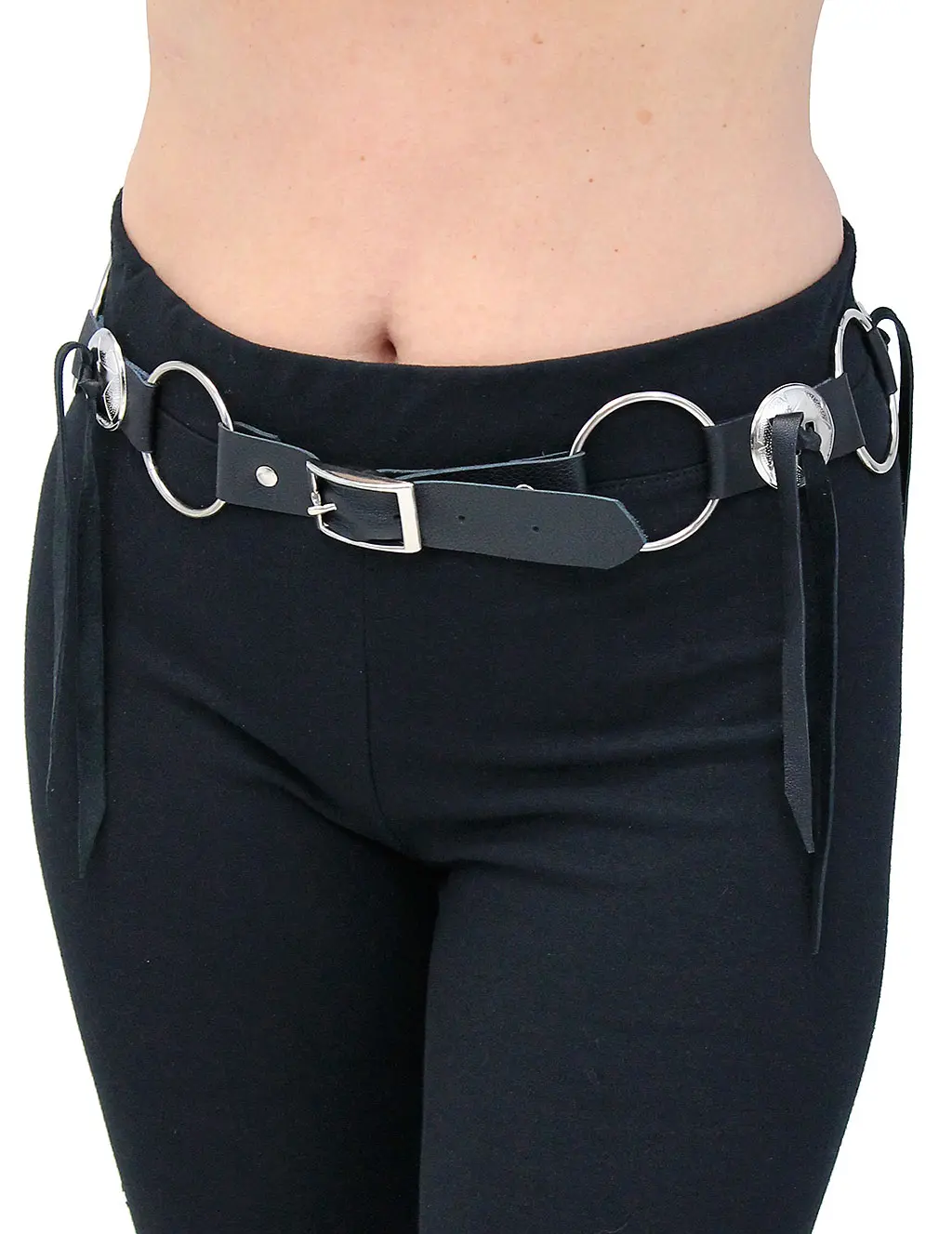 Rings and Conchos Leather Belt #BT2209RRC
