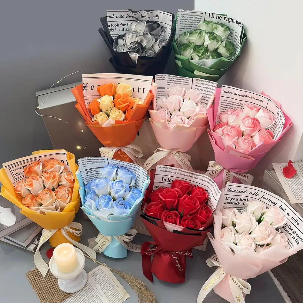 Artificial Rose Bouquet Flowers, Roses Flower Bouquet, Artificial Flower Arrangements, Wedding Bouquet, Home Decor, Romantic Birthday Gifts, Mother'