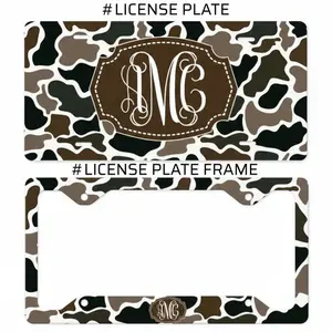 Personalized Duck Camo License Plate & Frame , Waterfowl Hunting Monogram Car Tag, Marsh Camo Truck Decor, Custom Auto Plate