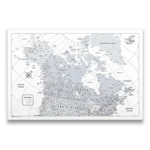 Push Pin Canada Map (Pin Board) - Light Gray Color Splash