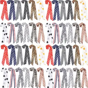 30pcs Women Handbag Head Scarf Hair Purse Scarf Handle Ribbon Satin Head Neckerchief Headband Charm for Gifts