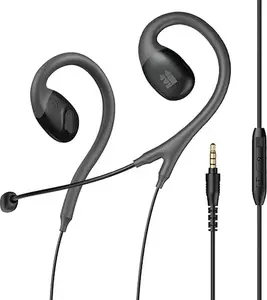 S6 Wired Open Ear Earbuds with Boom Microphone, In-Line Controls, Over Ear Hook, and 3.5mm Jack - Ideal Open Ear Buds Headphones with Cord for Clear Audio and Hands-Free Communication