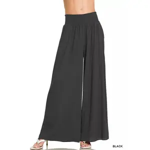 Zenana Smocked Waistband Wide Leg Lounge Pants