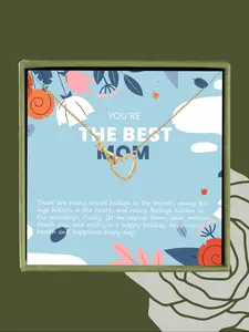 Heart Shaped Pendant Necklace with Box & Greeting Card, Elegant Rhinestone Decor Necklace for Women, Fashion Jewelry for Party, Daily Decor, Trendy All-match & Exquisite Jewelry for Birthday Gift