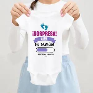 Surprise Baby on The Way Please Wait Printed Baby Jumpsuit Pregnancy Announcement Clothes Newborn Short Sleeve Bodysuit Romper