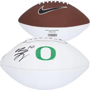 Bo Nix Oregon Ducks Autographed Nike White Panel Football - Fanatics Authentic Certified