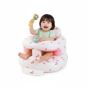 Inflatable Baby Floor Seat with Pump,Inflatable Baby Seat for Sitting Up,Portable Inflatable Sofa Chair,Blow Up Baby Chair with Built in Air Pump