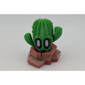 Bloblab Classic Cactus | 3D Printed Desk Pet & Removable Rock Pot