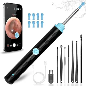 Smart Ear Wax Removal Kit – 1296P Camera, 9 Ear Sets & 8 Traditional Tools for Safe, Easy Cleaning - Black Earwax Removal Tool for Clear, Healthy Ears