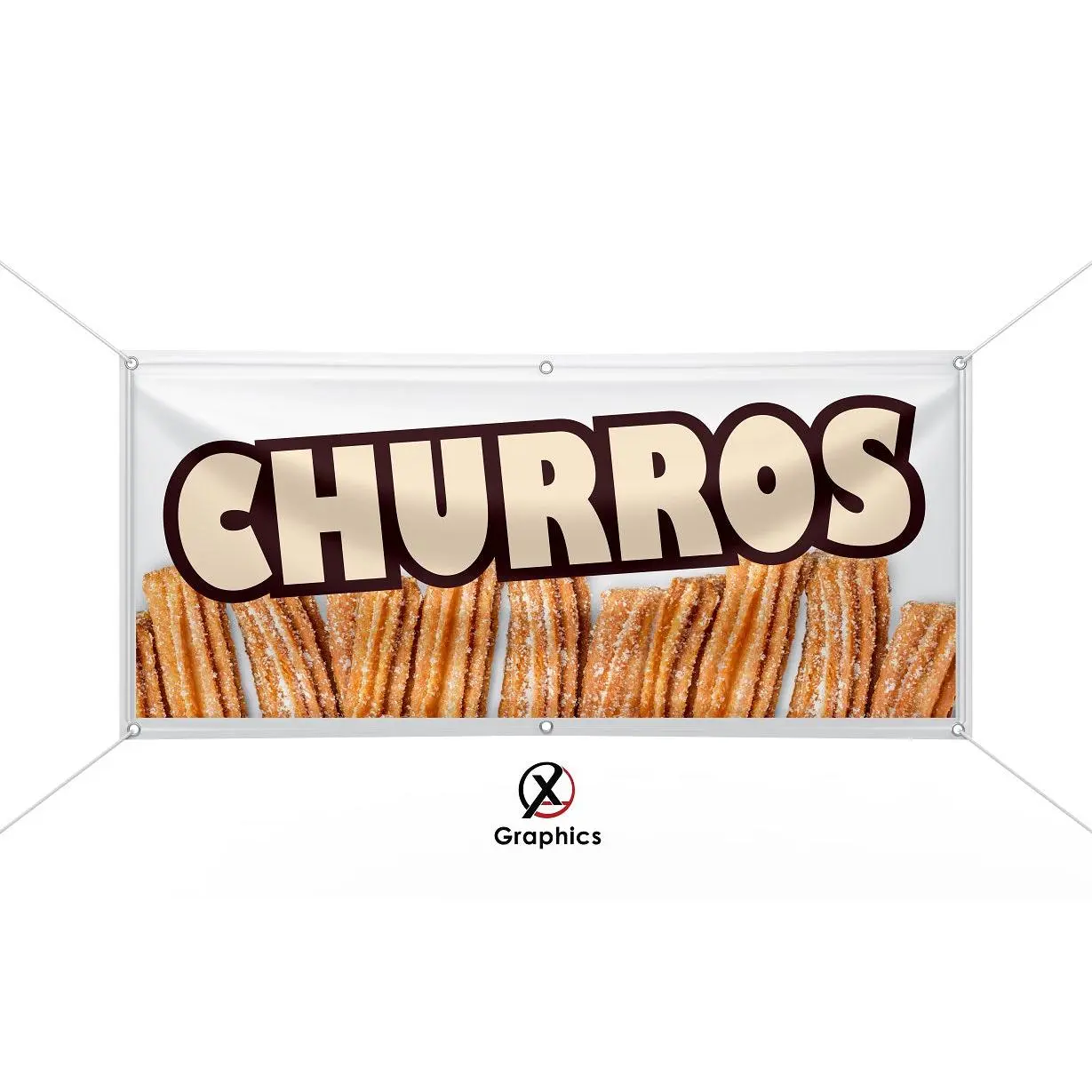 Churros Vinyl Banner advertising Sign Full color any size Indoor Outdoor Advertising Vinyl Sign With Metal Grommets