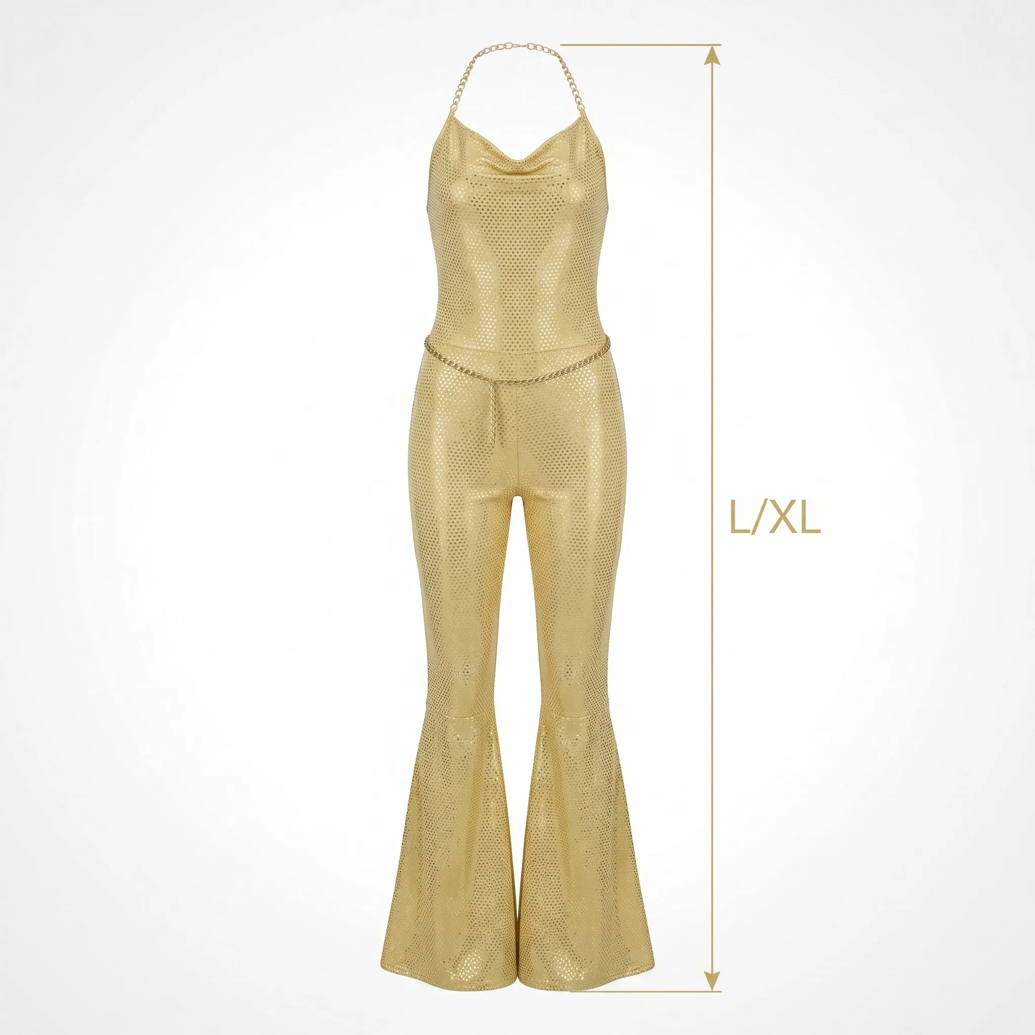 Glamorous Gold Metallic Disco Jumpsuit - L/XL