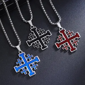 New European and American Style Religious Jewelry, Hip-Hop Personality, Stainless Steel Religious Jewelry, Men's Cross Pendant