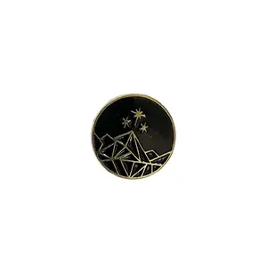 Remiel Mountain Enamel Pin, ACOTAR Inspired Night Court Accessory, Black & Gold Fantasy Romance Lapel Pin