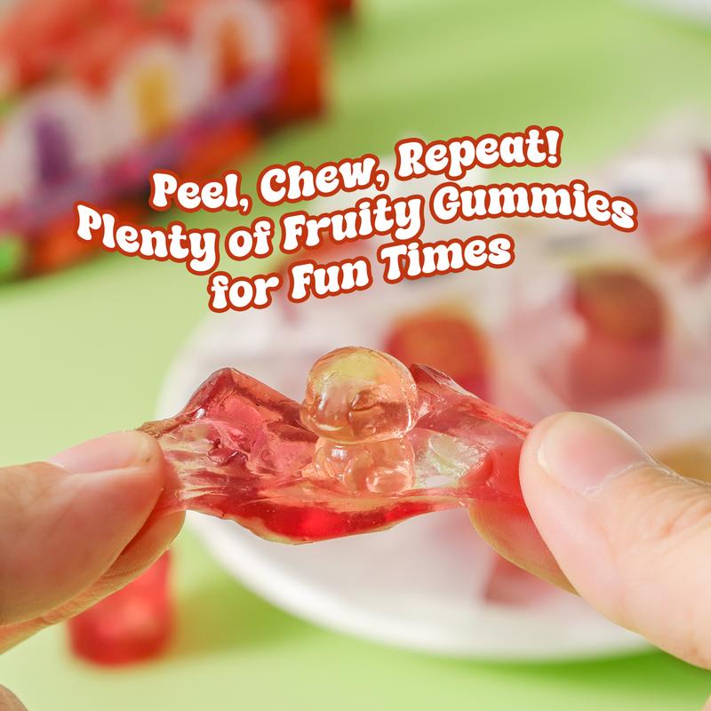 Peelerz Gummy Candy, Peelable Fruit Candy, 8 Bags (2 Each Flavor) Clinkers Candy Peelable Gummy Candy Variety Pack - 4 Flavors - Made with REAL fruit Juice, Individually Wrapped, Double-Layered, Chewy Fruity Rolls, Fun Peeling and Gummy Snack