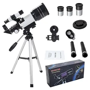 Astronomical telescope for adults, 70mm aperture astronomical refracting telescope for beginners in astronomy, 300mm portable telescope with telephone adapter