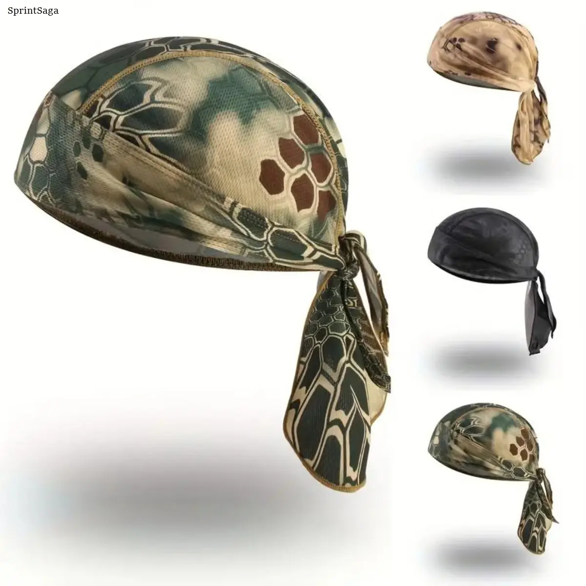 Camouflage Skull Cap Do Rag, Lightweight Quick-Dry Unisex Helmet Liner for Biking, Fishing, & Outdoor Sports, Beanie