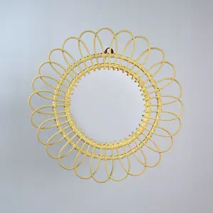 Moroccan Rattan Daisy Wall Mirror