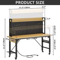 60" Adjustable Workbench with Pegboard