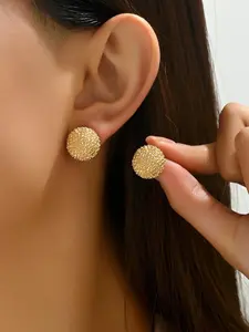 1 Pair Round Shaped Stud Earrings, High Quality Earrings, Fashion Elegant Jewelry for Women for Party, Daily Clothing Decor, Minimalist Aesthetic Jewelry Gift for Her