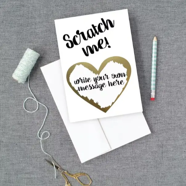 [Sale Up To 50%] Custom Scratch Off Card, Personalized Reveal Message Card, DIY Scratch Card with Your Own Message, Pregnancy Announcement Card, New Baby Reveal