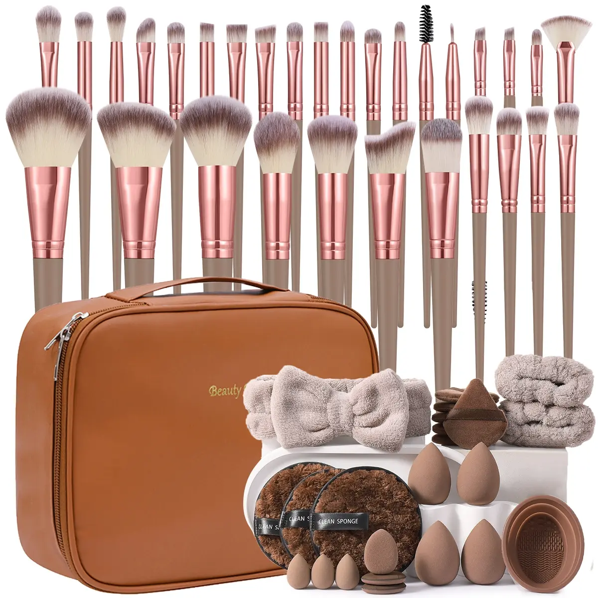 Coffee Color + First Image Powder Puff Set