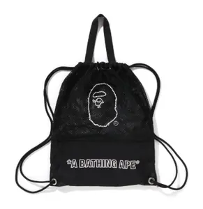 Bape Ape Head Mesh Tote/Draw String Bag SS24 Black