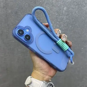 [Apple Magnetic Case] Apple 1pc High Quality Translucent Frosted Magnetic Protective Mobile Phone Case Cover | for iPhone16/15/14/13/12/11