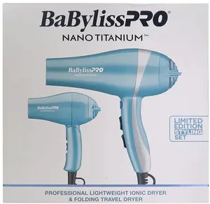 BaBylissPRO Lightweight Ionic Dryer & Folding Travel Dryer Prepack Set BNTPP70