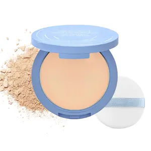 QIUFSSE Powder Cake Matte Finish Pressed Powder - Oil Control & Waterproof Setting Powder for All-Day Wear, Natural Look for All Skin Types