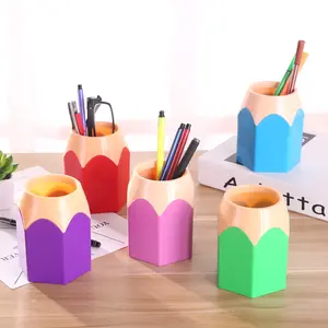 Creative Colorful Pencil Head, Multifunctional Pen Holder, Random Colors, Student Stationery, Desktop Storage, Desk Organizer, Pen Cups