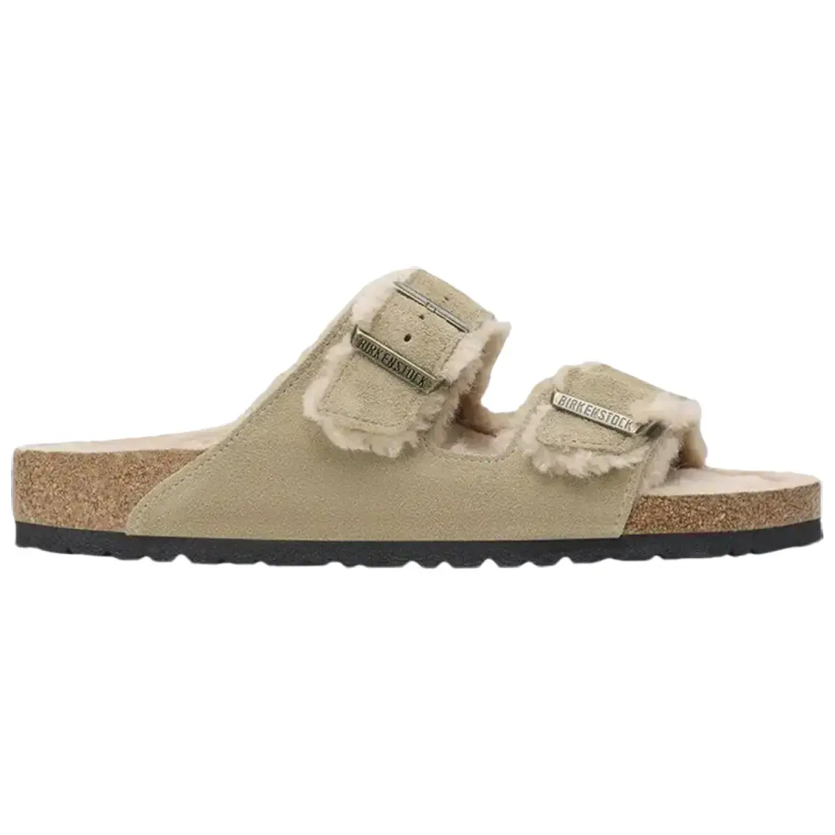 Birkenstock Arizona Shearling Suede Leather Taupe Women's Fashion Slippers New