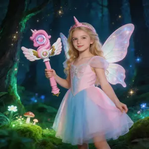 Fantasy light fairy wand with magical sound effects, fulfilling girls' magical princess dreams.