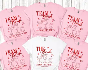 Personalised Hen Party T shirts, Team Bride Bridal Party Shirt, Personalised Matching Tribe Bachelorette Hen Party Tops Bride To Be Custom