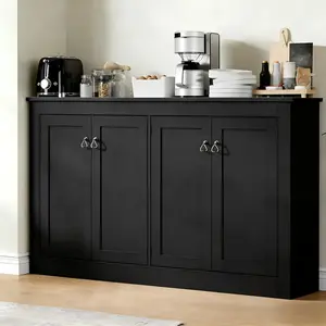 Buffet Cabinet with Storage - Buffets & Sideboards Kitchen Storage Cabinet, Wood Console Table Coffee Bar Accent Cabinets for Living Room Dining Room Entryway Large 3 Doors & Drawers