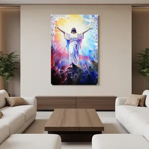 Christianity Open-Arms Jesus Believer Redemption Wall Art, Religious Home Decor Poster, Spiritual Grace Ornament, Home Supply