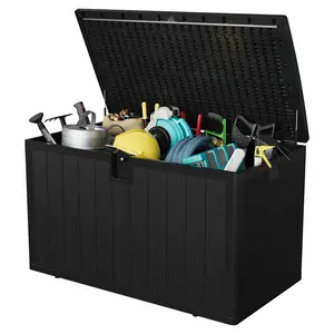 Garvee - 130 Gallon Deck Box, Storage Box with Lid, Outdoor Storage Container Weather Resistant for All Climates with Side Handles for Patio Furniture